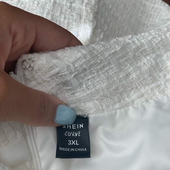 High Waist Plaid Pattern Tweed Bodycon Skirt - Picture 8 of 8